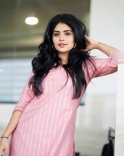 Actress Megha Shetty in a Striped Kurta Photos 06