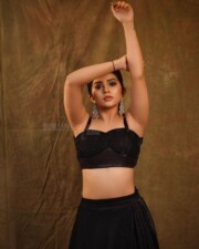Beautiful Megha Shetty in a Black Embroidered Lehenga Set Photos 02