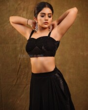 Beautiful Megha Shetty in a Black Embroidered Lehenga Set Photos 03