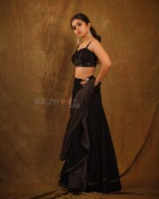 Beautiful Megha Shetty in a Black Embroidered Lehenga Set Photos 05