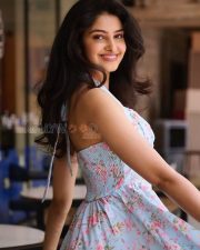 Enchanting Actress Manasa Varanasi in a Blue Floral Halter Midi Dress Photos 04