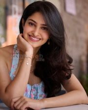 Enchanting Actress Manasa Varanasi in a Blue Floral Halter Midi Dress Photos 07