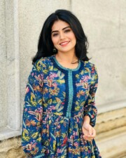 Stylish Megha Shetty in a Floral Printed Kurti Photos 02