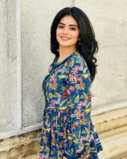 Stylish Megha Shetty in a Floral Printed Kurti Photos 07