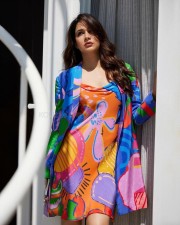 Beautiful Lavanya Tripathi in a Colourful Midi Dress with a Blazer Pictures 01
