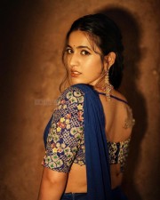 Beautiful Niharika Konidela in a Designer Blue Saree with an Embroidered Blouse Photos 06