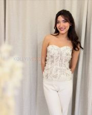 Elegant Actress Medha Shankr in a White Strapless Floral Corset Photos 03 Elegant Actress Medha Shankr in a White Strapless Floral Corset Photos 03