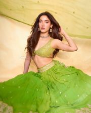 Ginny Wedss Sunny 2 Actress Medha Shankr in a Vibrant Parrot Green Lehenga Skirt with an Embellished Bralette Blouse Pictures 06