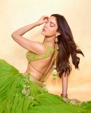 Ginny Wedss Sunny 2 Actress Medha Shankr in a Vibrant Parrot Green Lehenga Skirt with an Embellished Bralette Blouse Pictures 07
