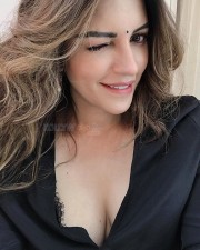 Hot Shama Sikander Cleavage in a Black Dress with Lace Bra Photos 02 Hot Shama Sikander Cleavage in a Black Dress with Lace Bra Photos 02