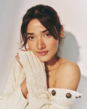 Sexy Medha Shankr in an Off Shoulder Cream Textured Knit Sweater Photos 01 Sexy Medha Shankr in an Off Shoulder Cream Textured Knit Sweater Photos 01