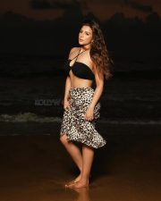 Sizzling Hot Shama Sikandar in a Black Halter Neck Bikini Top and Leopard Printed Skirt Photos 02