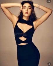 Stunning Medha Shankr in a Black Sleeveless Cut Out Bodycon Dress Pictures 01