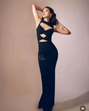 Stunning Medha Shankr in a Black Sleeveless Cut Out Bodycon Dress Pictures 02