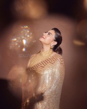 Actress Kajol in a Embellished Golden Saree Photoshoot Pictures 05