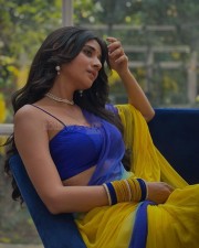 Beautiful Kanika Mann in a Yellow and Blue Saree Photos 03