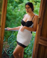 Bold Megha Shukla in a Polka Dotted Lace Sleeveless Mini Dress Photos 02