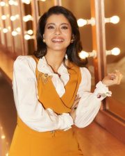 Bollywood Actress Kajol Devgan in a Mustard Yellow Jumpsuit over a White Blouse Photos 04 Bollywood Actress Kajol Devgan in a Mustard Yellow Jumpsuit over a White Blouse Photos 04