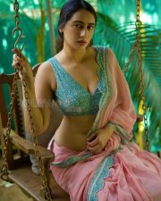 Charming Actress Megha Shukla in a Pink Saree Photos 03