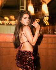 Dazzling Actress Roshni Walia in a Burgundy sequin backless mini dress Photos 10