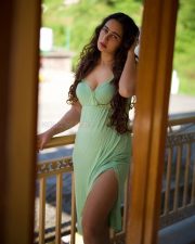 Enchanting Beauty Megha Shukla in a Light Green Baby Doll Photos 04