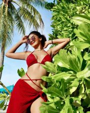 Naughty Gang Actress Soniya Bansal in a Red Halter Bikini Top with a Matching Red Bikini Bottom Photos 06