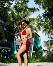 Naughty Gang Actress Soniya Bansal in a Red Halter Bikini Top with a Matching Red Bikini Bottom Photos 08
