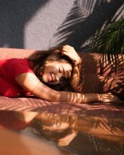 Sensual Roshni Walia in a Sizzling Crimson Crop Top with a Flowy Red Printed Maxi Skirt Photos 06