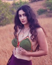 Sexy Hot Megha Shukla in a Crochet Beachwear Halterneck Bra Pictures 02