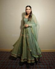 Bollywood Actress Karisma Kapoor in a Green Anarkali Dress Pictures 05 Bollywood Actress Karisma Kapoor in a Green Anarkali Dress Pictures 05