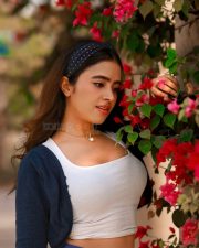 Dazzling Actress Shobhita Rana in a blue denim jacket and denim shorts photos 05