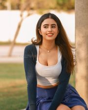 Dazzling Actress Shobhita Rana in a blue denim jacket and denim shorts photos 07