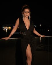 Desirable Ankita Dave in a Black Deep V Neck Dress with High Thigh Slit Photos 02 Desirable Ankita Dave in a Black Deep V Neck Dress with High Thigh Slit Photos 02