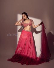 Mesmerizing Actress Palak Sindhwani in a Pink Ombre Embellished Lehenga Photos 01