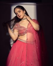 Mesmerizing Actress Palak Sindhwani in a Pink Ombre Embellished Lehenga Photos 02