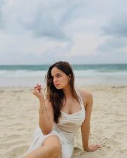 Radiant Actress Palak Sindhwani in a Cream and Gold Saree Photos 01