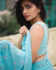 Sexy Actress Ruchira Jadhav in a Blue Saree Pictures 01