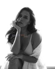 Sexy Neha Dhupia Black and White Lingerie Photos 01