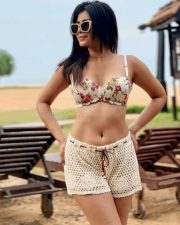 Sexy Ruchira Jadhav in a Printed Bra and Netted Shorts with Beach Bikini Photos 02