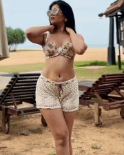 Sexy Ruchira Jadhav in a Printed Bra and Netted Shorts with Beach Bikini Photos 03