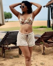 Sexy Ruchira Jadhav in a Printed Bra and Netted Shorts with Beach Bikini Photos 04