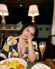 Sexy Shobhita Rana Cleavage in a Floral Maxi Dress Photos 02