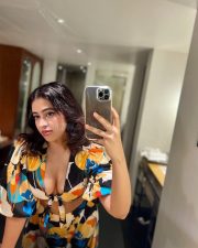 Sexy Shobhita Rana Cleavage in a Floral Maxi Dress Photos 03