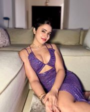 Sexy Shobhita Rana in a Purple Maxi Dress with Spaghetti Straps Photos 02