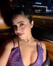 Sexy Shobhita Rana in a Purple Maxi Dress with Spaghetti Straps Photos 03