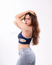 Sultry Actress Palak Sindhwani in a Navy Blue Cutout Crop Top Photos 01