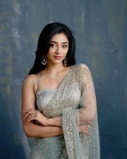 Glowing Actress Preity Mukundan in a Light Blue Sequined Saree Photos 04 Glowing Actress Preity Mukundan in a Light Blue Sequined Saree Photos 04