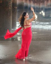 Seductive Prisha Singh in a Red Saree with a Sleeveless Blouse with Thin Straps Photos 08 Seductive Prisha Singh in a Red Saree with a Sleeveless Blouse with Thin Straps Photos 08