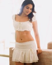 Sensual Actress Prisha Singh in an ivory ruffle bikini crop top with white pleated mini skirt photos 01 Sensual Actress Prisha Singh in an ivory ruffle bikini crop top with white pleated mini skirt photos 01