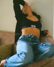 Sexy Prisha Rajesh Singh in a Black Bralette Top and Denim Pant Photos 06